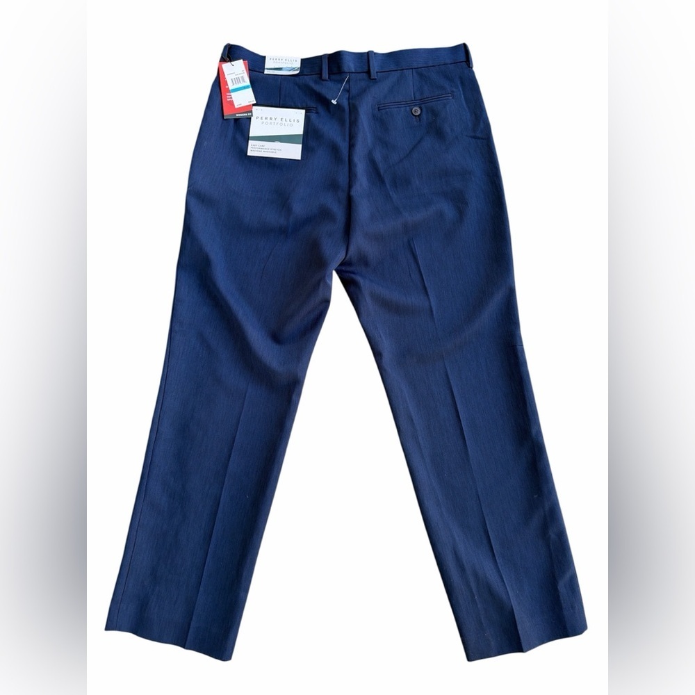 Perry Ellis Modern Fit Navy Trousers - Picture 2 of 5